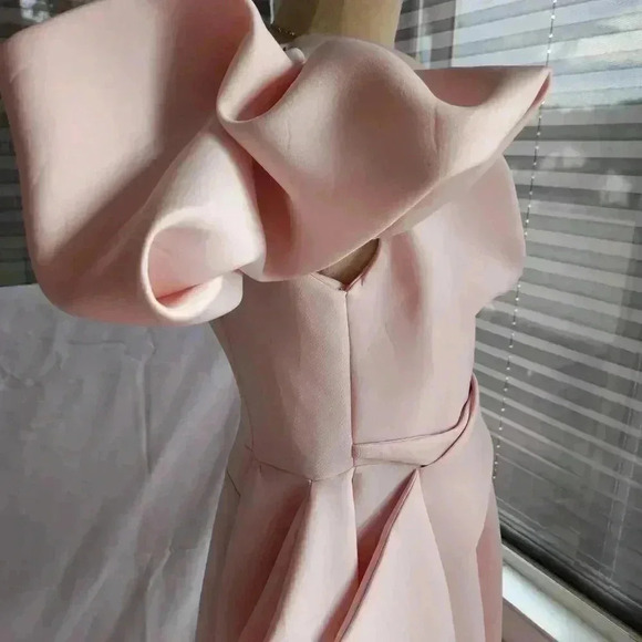 Elegant Pink One-Shoulder Dress - Picture 7 of 10